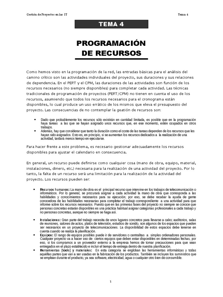 Definitivo - Tema - 4 - Gestion de Proyectos | PDF | Gestión de ...