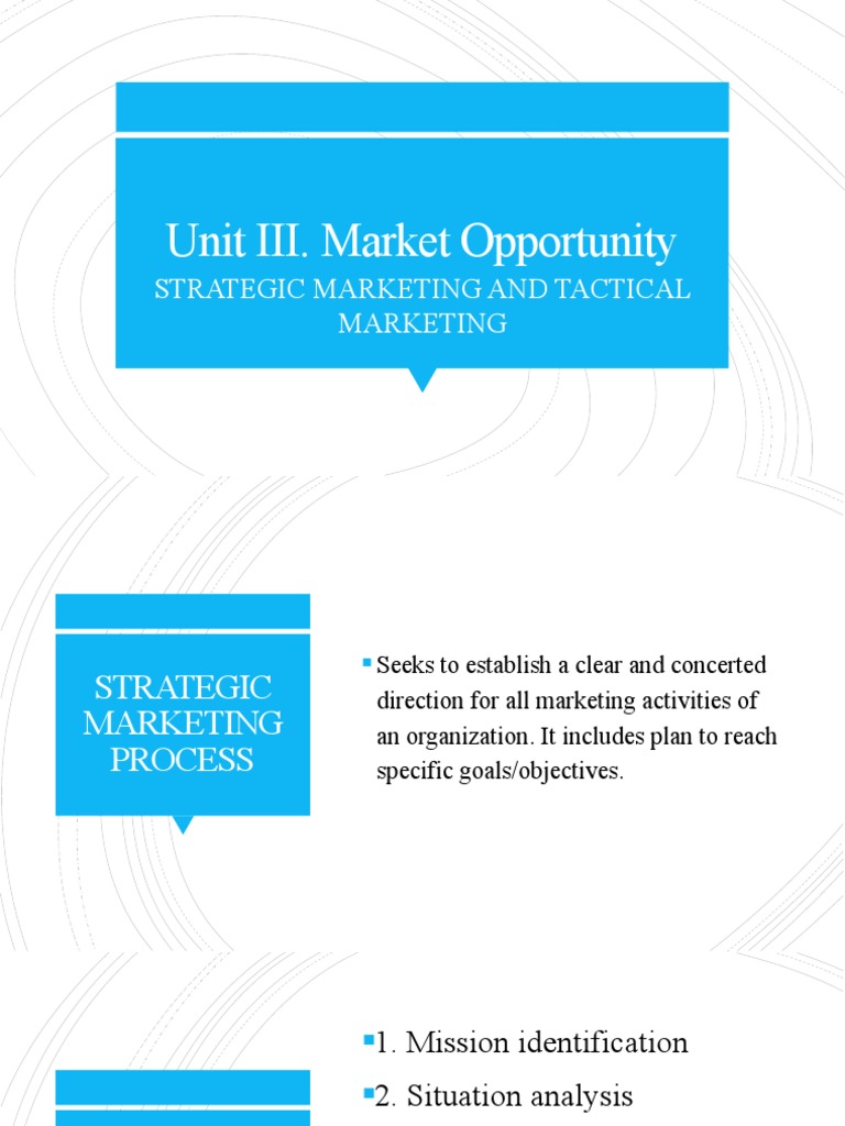 Strategic and Tactical Marketing Overview | PDF | Marketing | Marketing ...