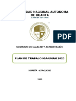 Plan de trabajo IGA-UNAH 2020