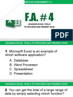Advance Excel Tools To Process and Present Data: By: T. Axl Slash P. Leyson