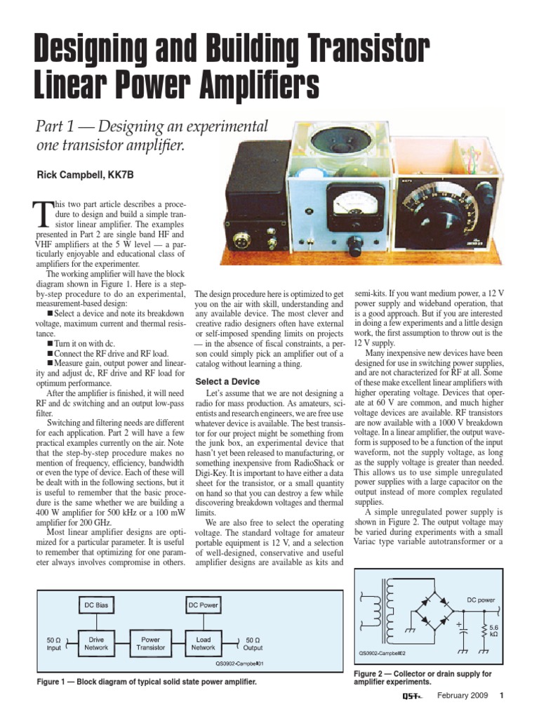Designing Simple Transistor Amplifiers | PDF | Amplifier | Power Supply