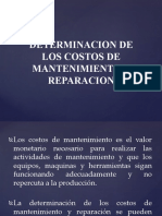 Determinación Del Costo de Mantenimiento y Reparación