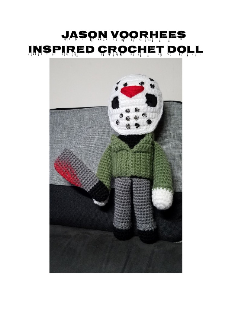 Jason Voorhees Inspired Crochet Doll PDF Crochet Embroidery