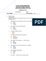 Soal Bahasa Indonesia Kelas 2 Semester 1 SDLB