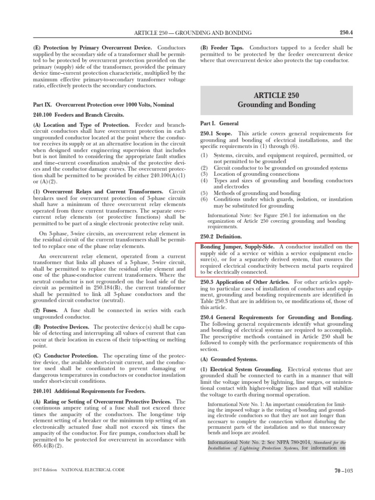 National Electrical Code (2017) Grounding PDF Alternating Current