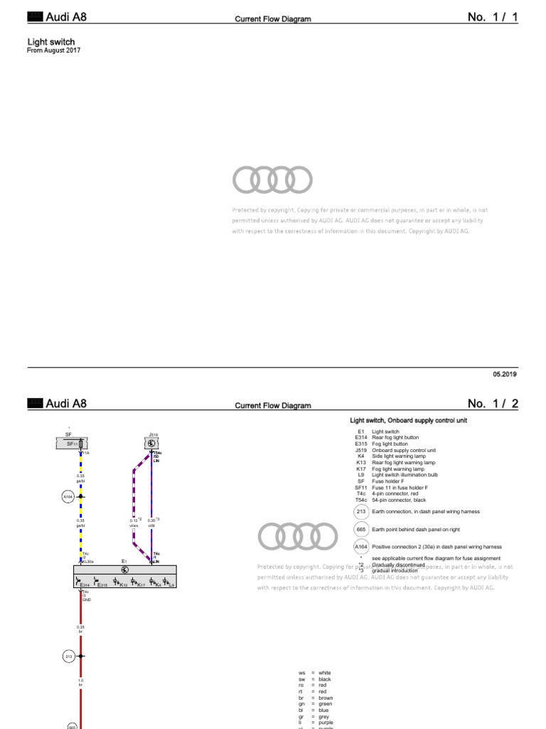 Audi A8 Light Switch Wiring Diagram | PDF | Car Body Styles | Vehicles