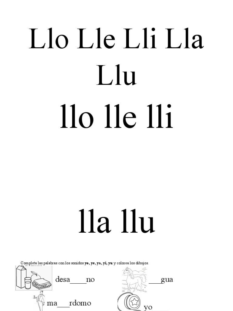 Lla, Lle, Lli, Llo, Llu PDF