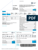 Cupón de pago de cuota de plan de ahorro para automotor Volkswagen