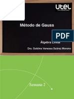 Método Gauss sistema ecuaciones