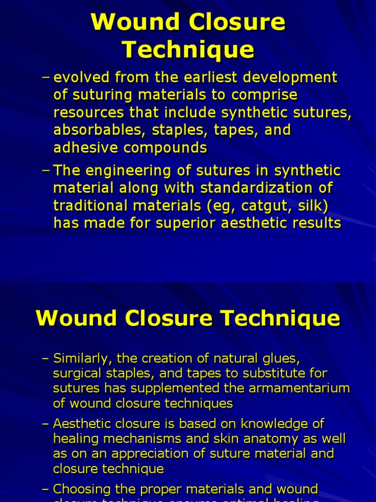 Wound Closure Technique Surgical Suture Wound Healing