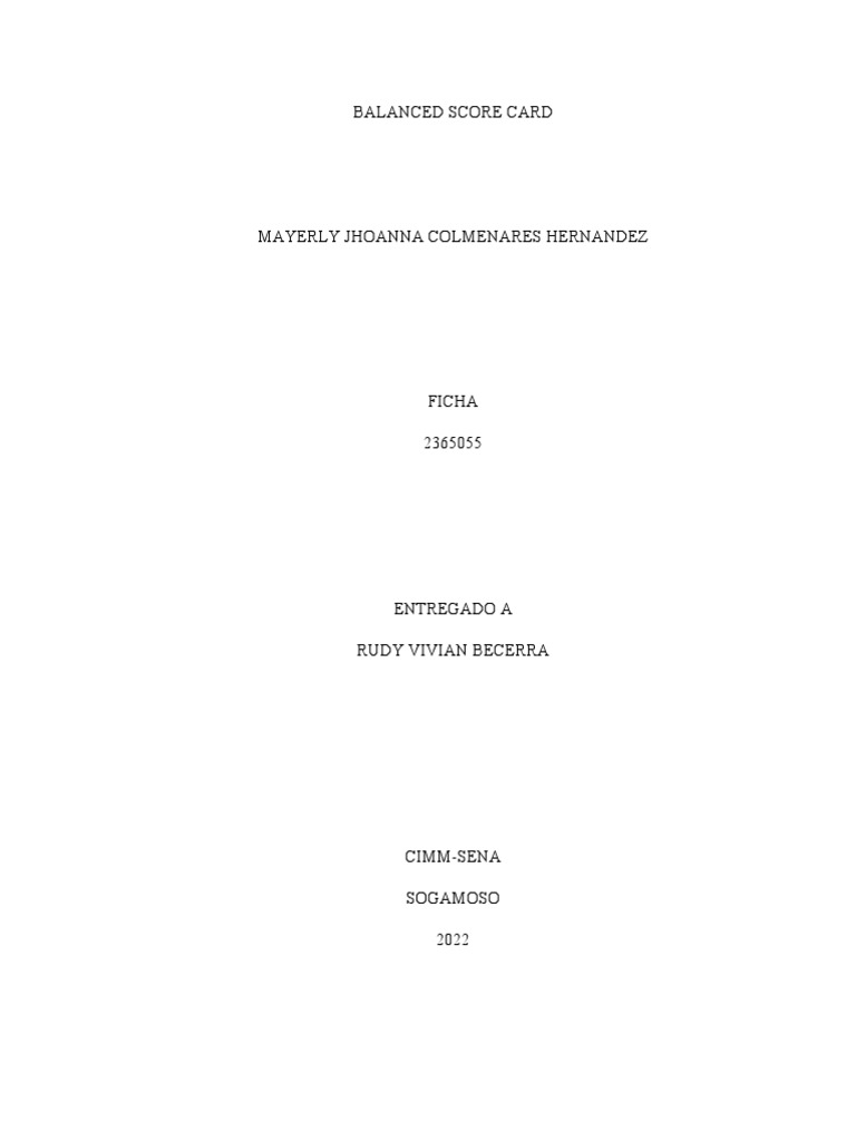 Guía del Balanced Scorecard | PDF | Cognición | Business