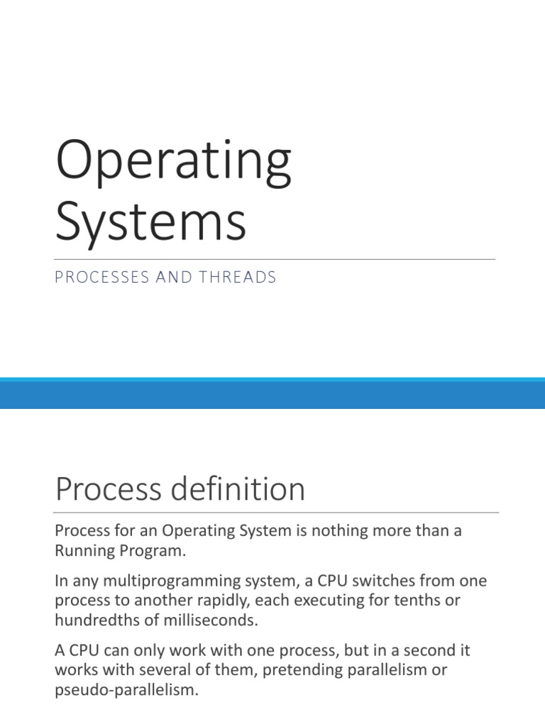 Processes and Threads PDF Thread Scheduling