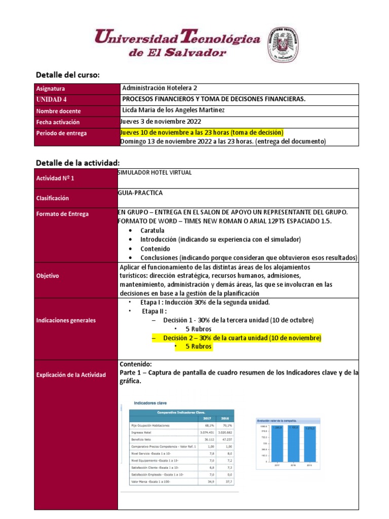 Guia Segunda Decision y Reporte Final Hotel Virtual 30 PDF