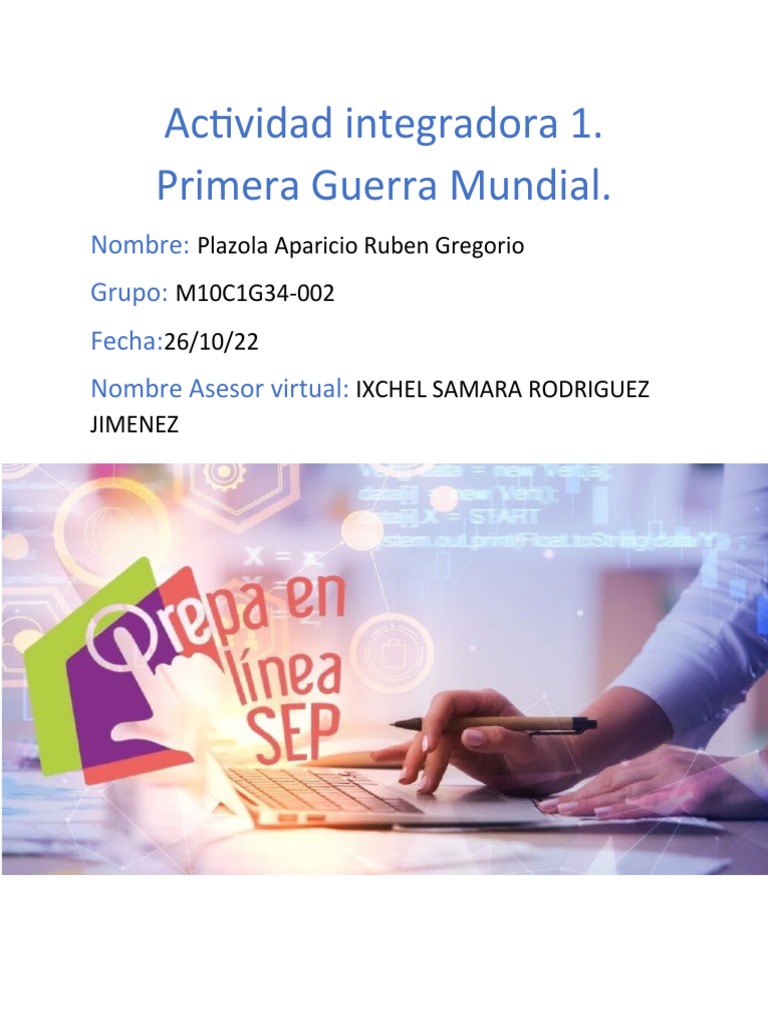 Actividad Integradora 1: Primera Guerra Mundial | PDF | Primera Guerra ...