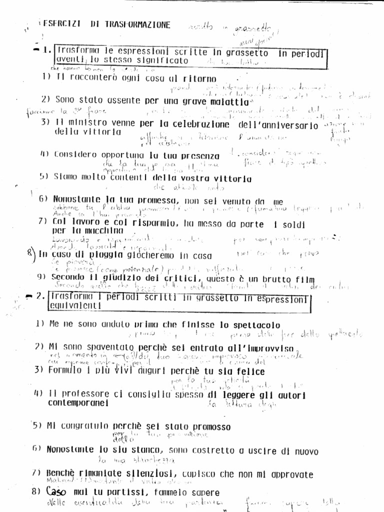 Sintassi, Esercizi | PDF