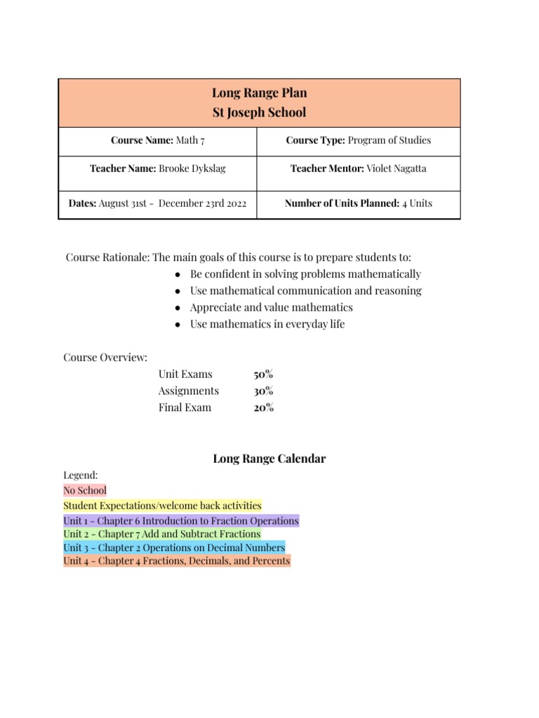 Mathlinks 7 Course Overview 2022 | PDF | Numbers | Notation