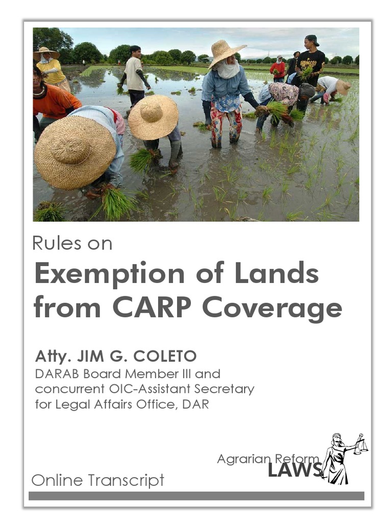 OkRules On Exemption of Lands From CARP Coverage FINAL PDF Leasehold Estate Appeal
