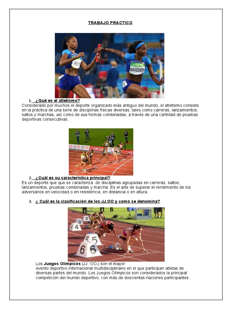 Fundamentos del Atletismo y sus Pruebas | PDF | Deporte del atletismo ...