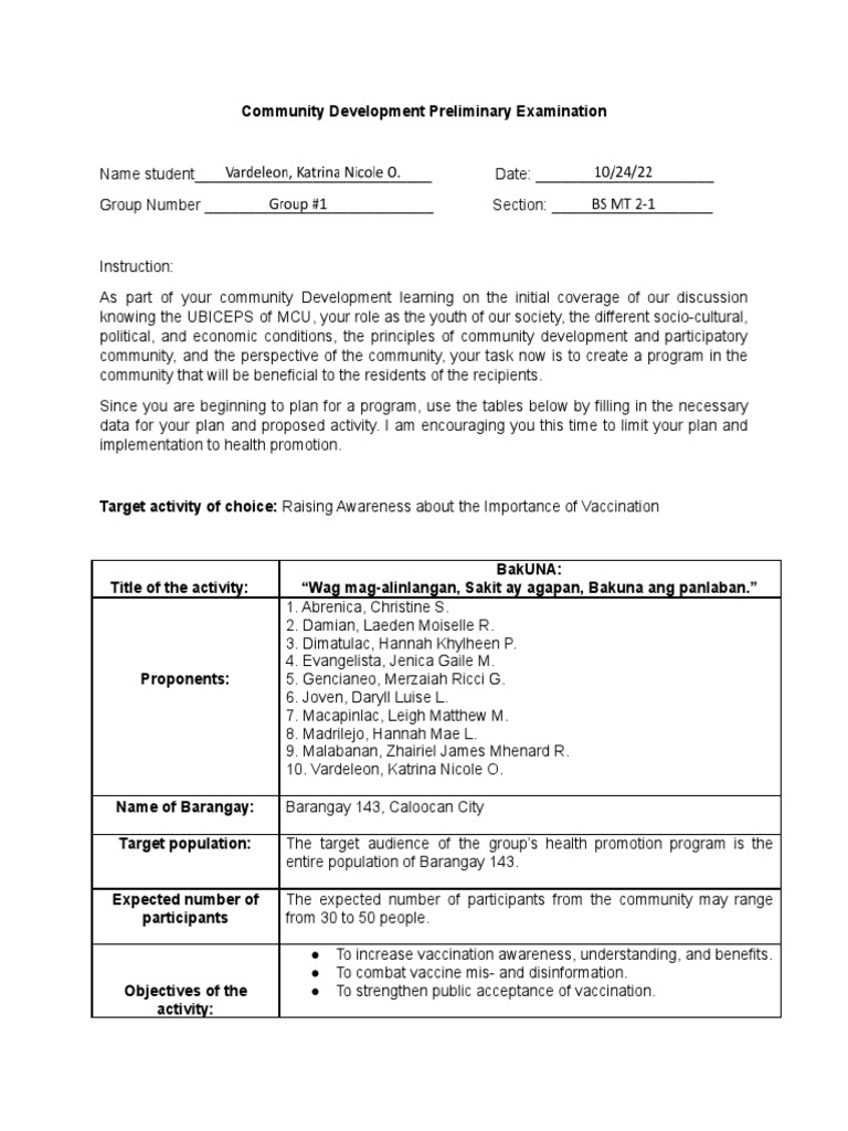 Community Development Pdf Vaccines Diseases And Disorders
