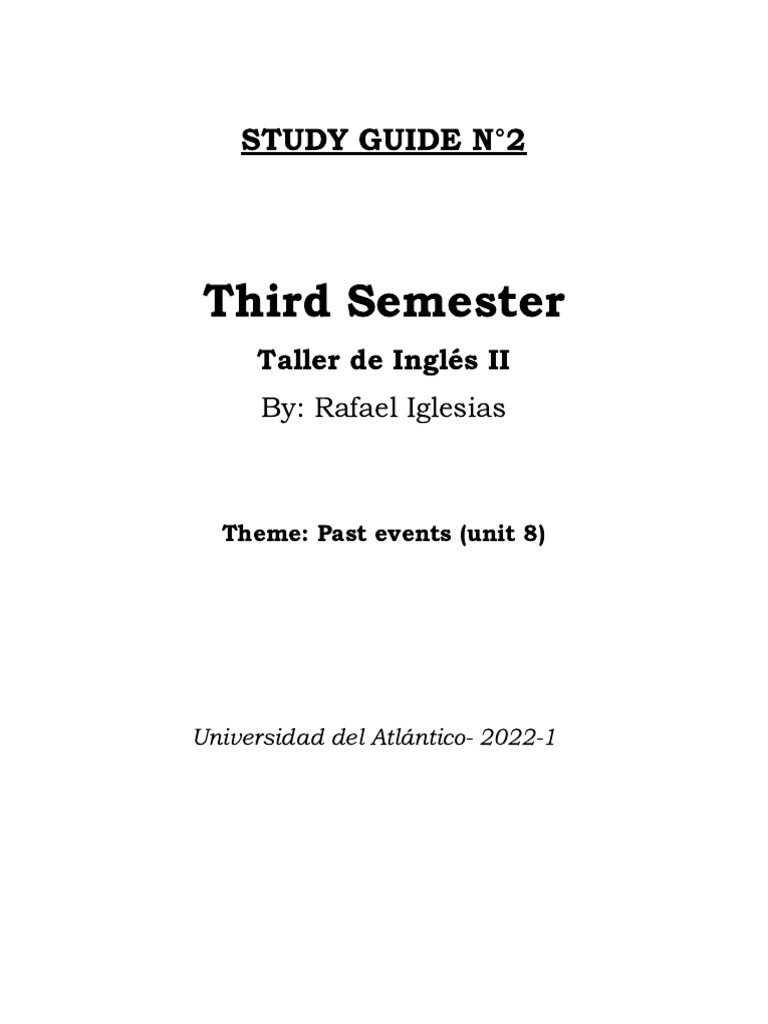 English Study Guide: Past Events | PDF