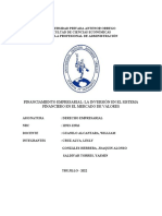 Financiamiento Empresarial: La Inverisón en El Sistema Financiero en El Mercado de Valores.