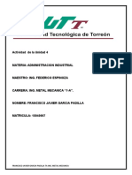 Investigación de Administración Industrial. Actividad 4