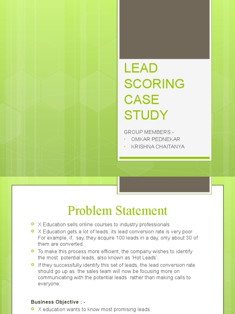 lead scoring case study presentation