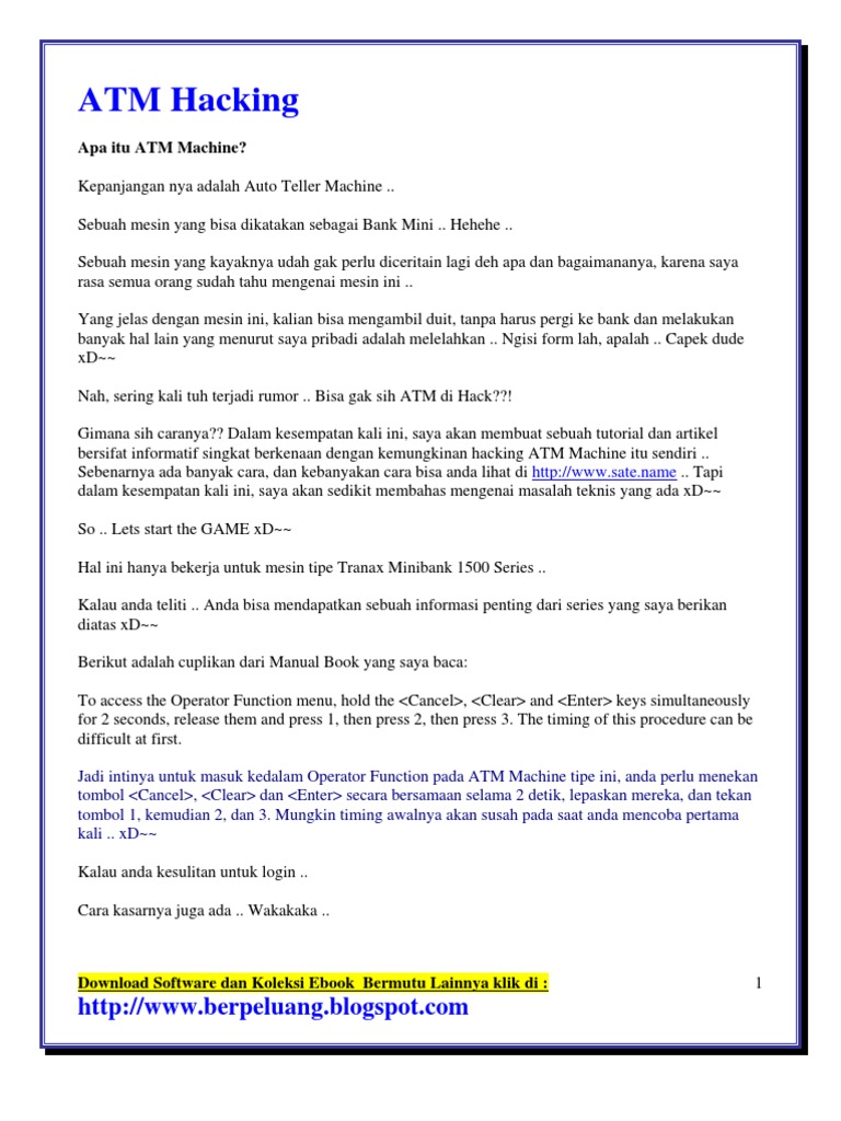 Atm Hacking Pdf