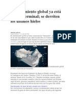 Calentamiento Global Ya Está en Fase Terminal