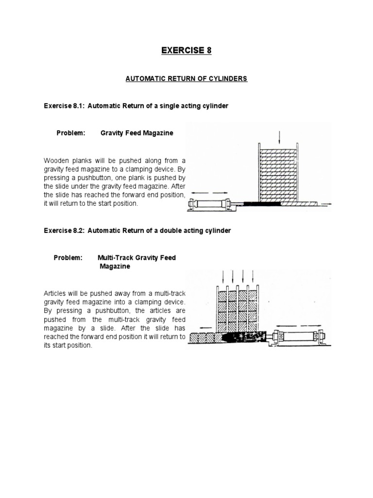 Electro Pneumatics Cylinder Return Exercise | PDF | Valve | Equipment