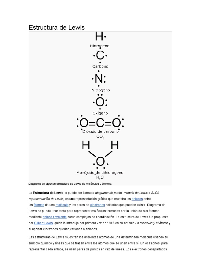 Estructura de Lewis | PDF | Enlace químico | Interacción