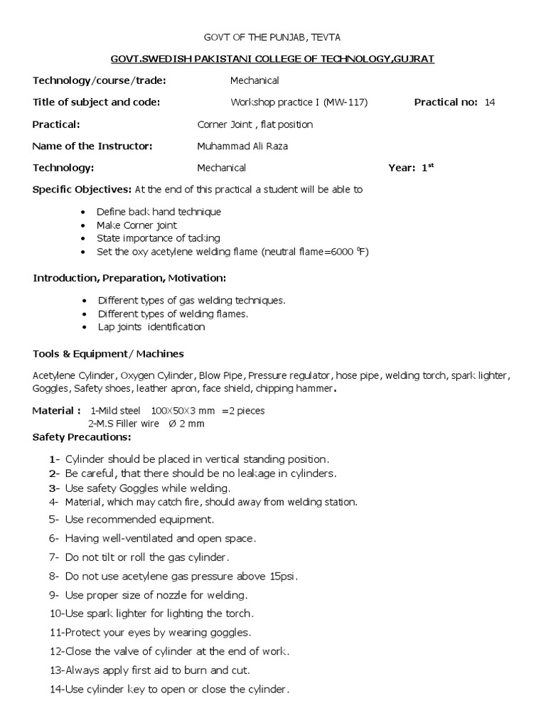 Corner Joint PDF Welding Construction
