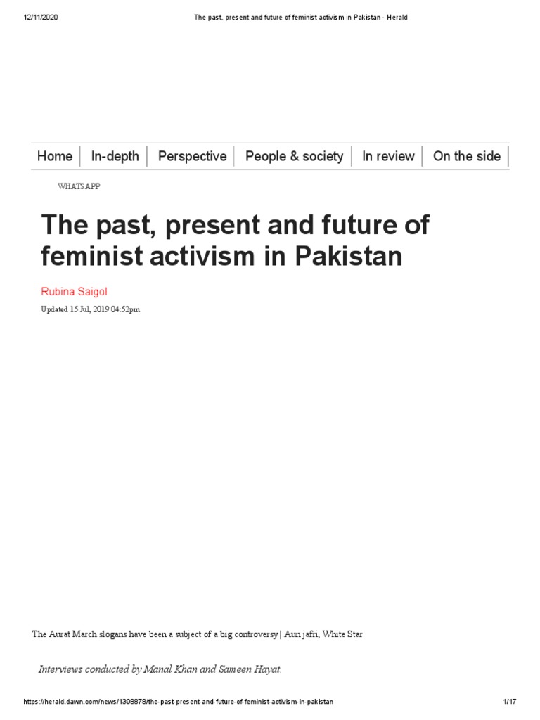 Feminist Activism in Pakistan: A Timeline | PDF | Gender Studies | Feminism