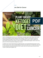 Plant Based Ketogenic Diet For Cancer