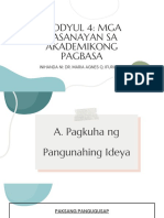 Modyul 4 - Mga Kasanayan Sa Akademikong Pagbasa