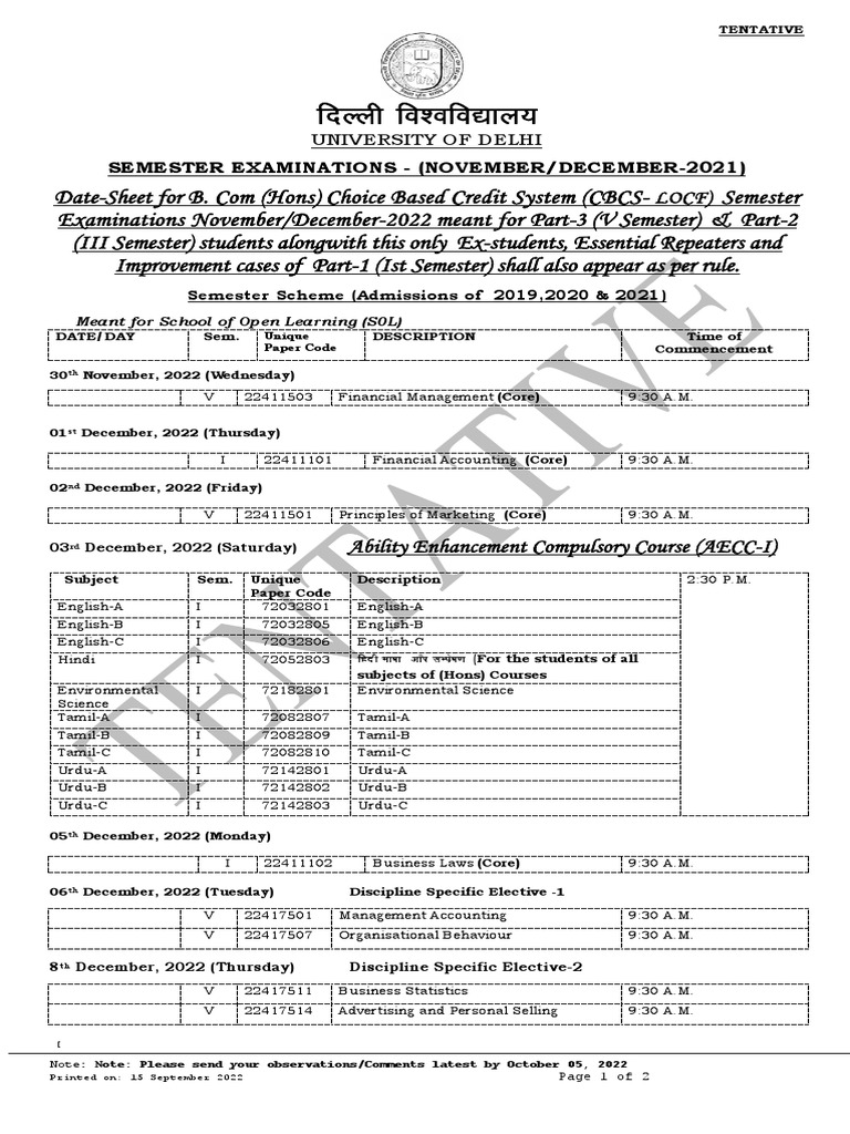 tentative-date-sheet-for-b-com-hons-choice-based-credit-system-cbcs