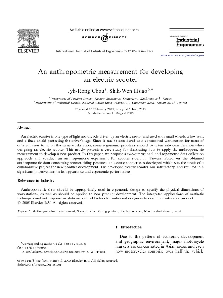 An Anthropometric Measurement For Develo | PDF | Anthropometry ...