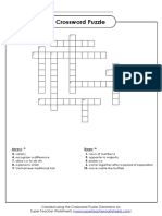 Crossword - Puzzle For Thu
