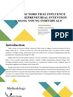 Title: Factors That Influence The Entrepreneurial Intention Among Young Individuals