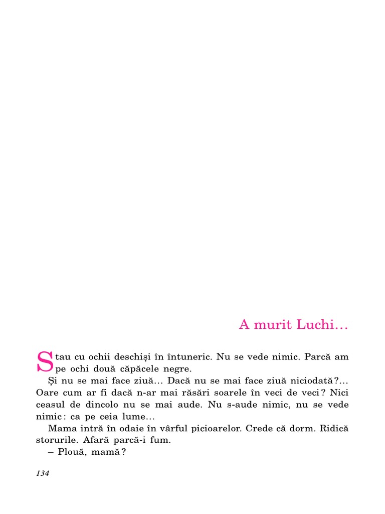 Otilia Cazimir - A Murit Luchi - Poveste | PDF