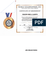 Certificate of Membership Solefighters