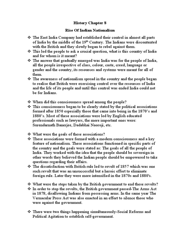 Rise of Indian Nationalism Explained | PDF | British Raj