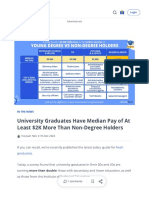 University Graduates Have Median Pay of at Least $2K More Than Non-Degree Holders