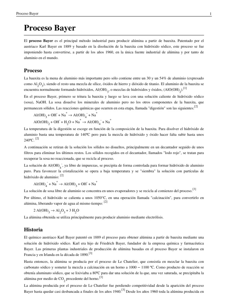 Proceso Bayer: Producción de Alúmina | PDF | El hombre hace Materiales ...