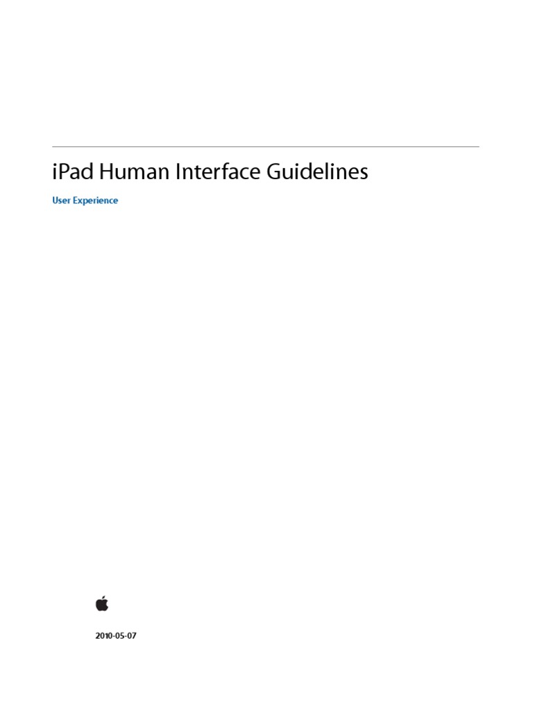 Ipad Human Interface Guideline | PDF | I Pad | Mail (Apple)