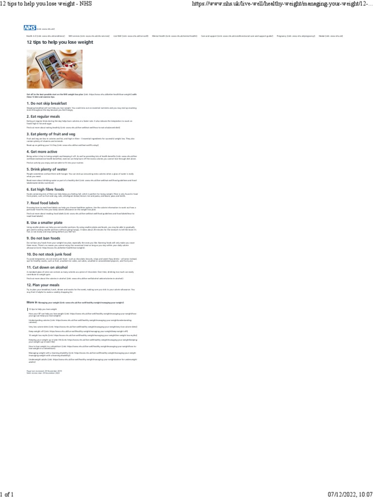 12 tips to help you lose weight pdf dieting weight loss