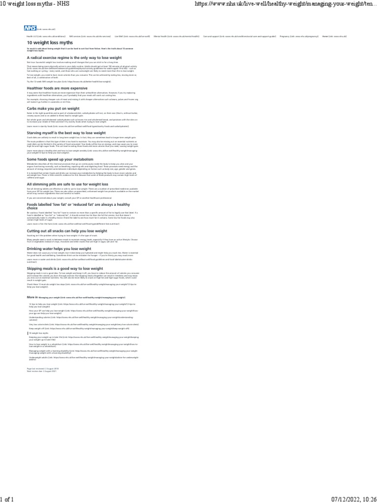 Debunking Common Weight Loss Myths An Analysis of Popular