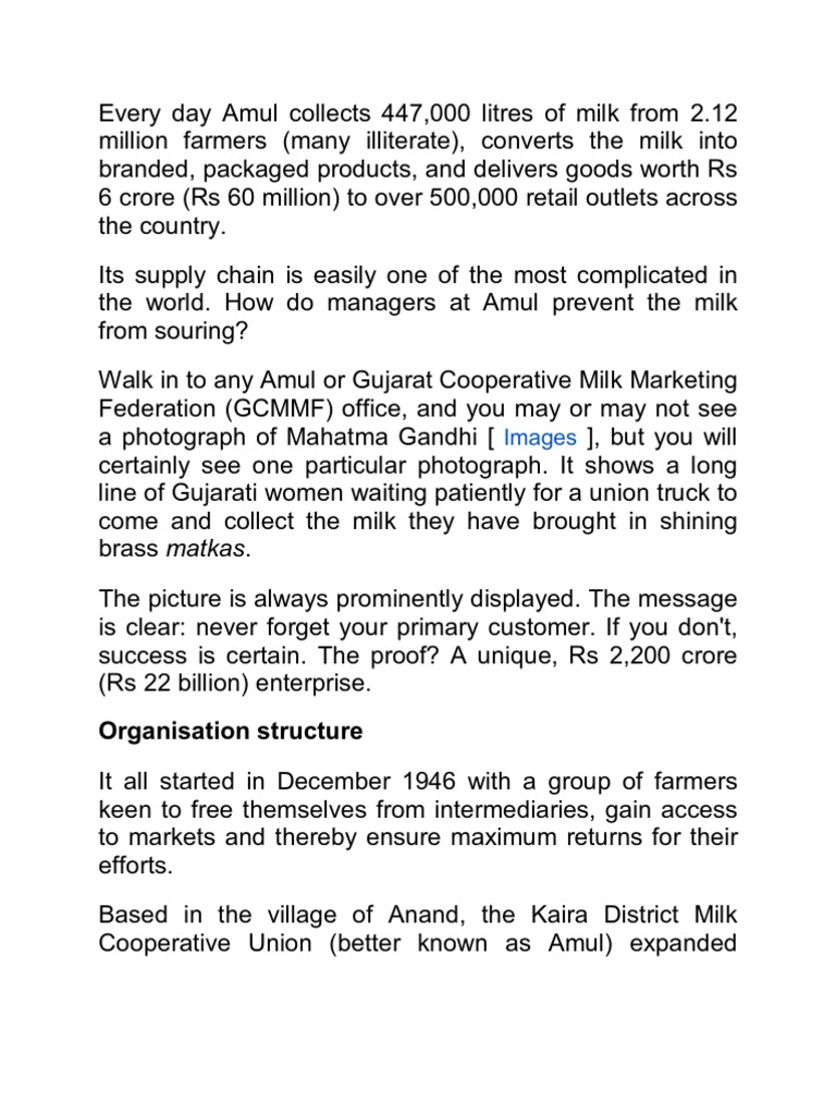 Amul Employee Insights and Earnings | PDF | Supply Chain | Retail