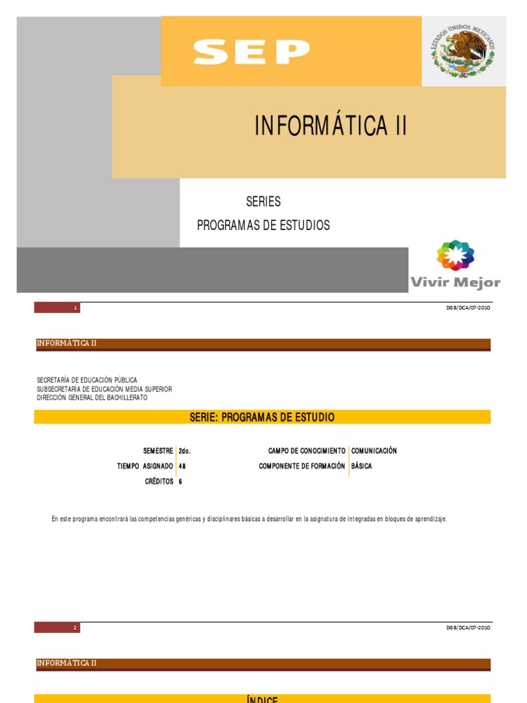 Informatica Ii | PDF | Plan de estudios | Comunicación