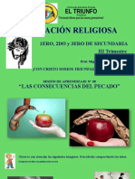 Educación Religiosa - 1ero - 2do - 3ero - Clase N°08 - Las Consecuencias Del Pecado - III Trimestre